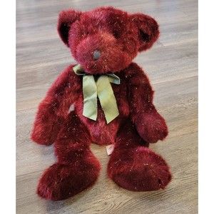 Russ Burgundy Spangles Festive Gatherings Teddy Bear Plush Stuffed Animal 14"